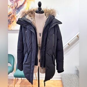 RUDSAK black Puffer Coat with Fur Hood